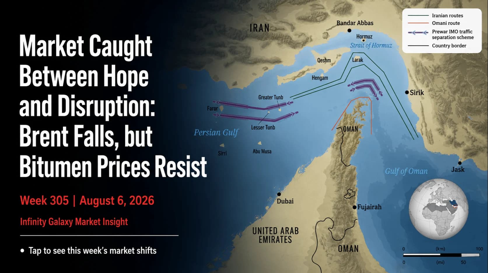 Weekly Bitumen Report: Market Caught Between Hope and Disruption: Brent Falls, but Bitumen Prices Resist