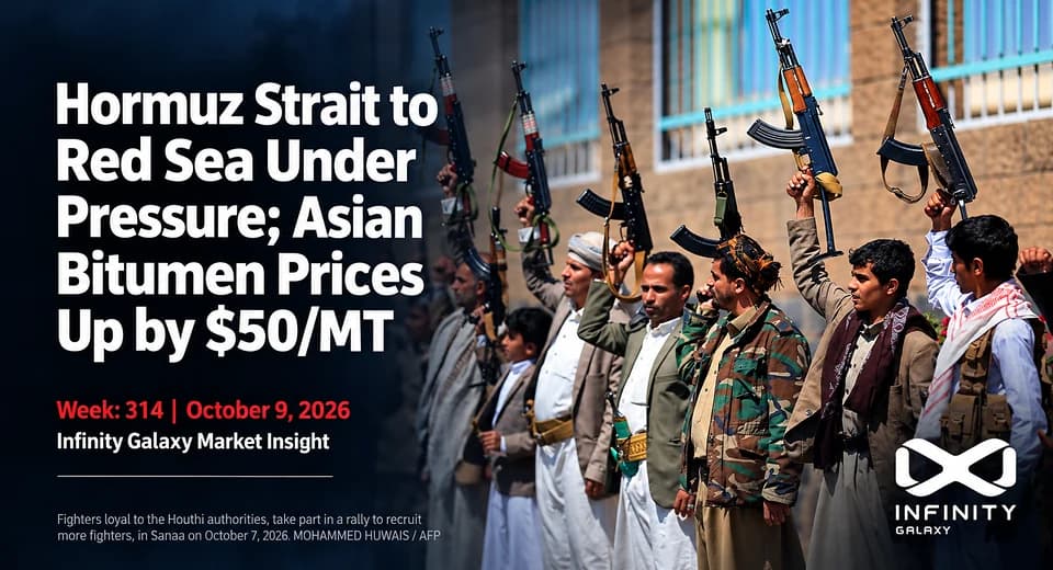 Weekly Bitumen Report: This Week, from the Hormuz Strait to the Red Sea Under Pressure; Asian Bitumen Prices Rise by Up to $50/MT