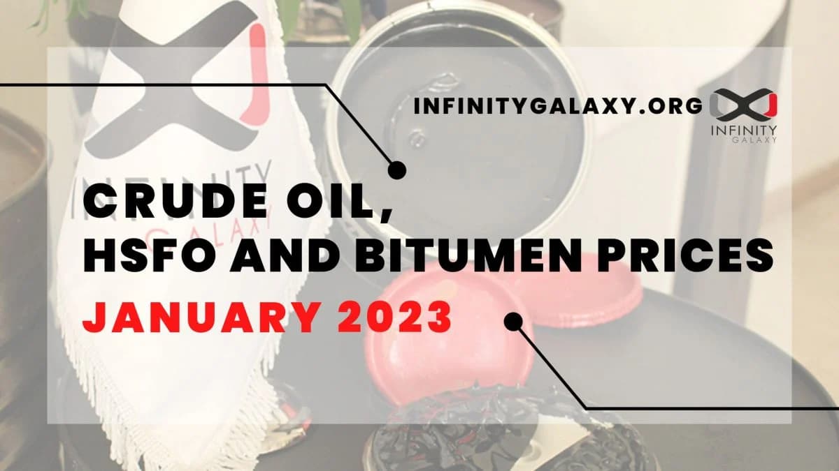 Crude Oil, HSFO and Bitumen Prices January 2023