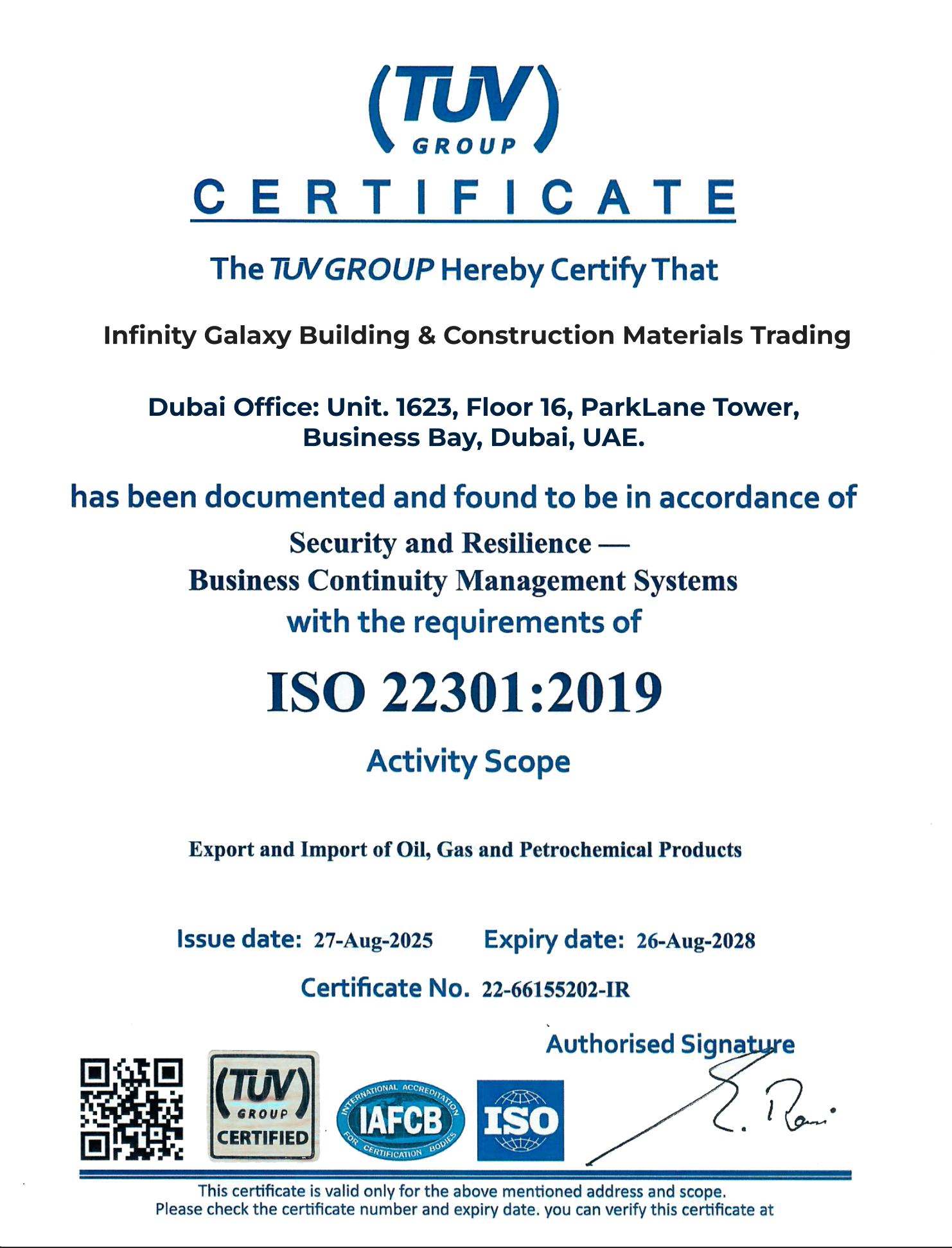 Certificate
