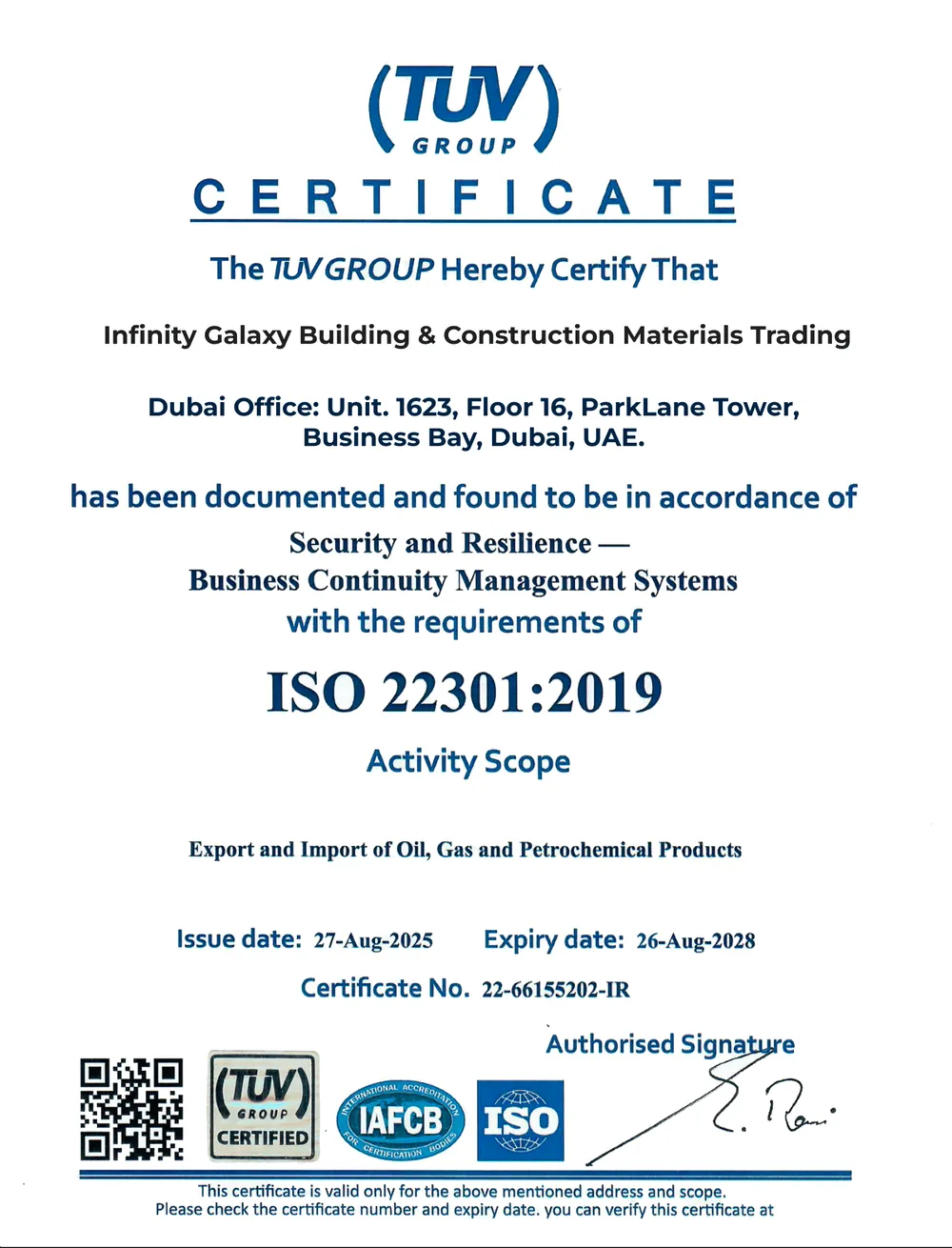 Certificate