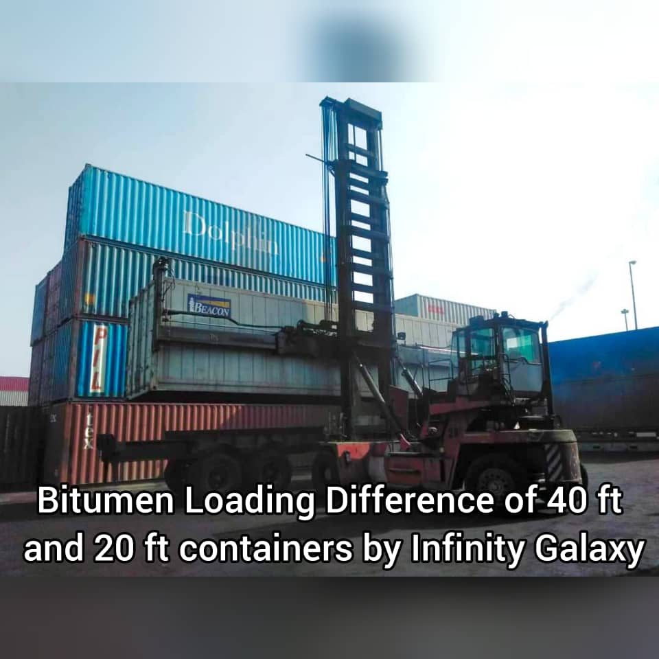 Bitumen Loading Difference of 40 ft and 20 ft containers