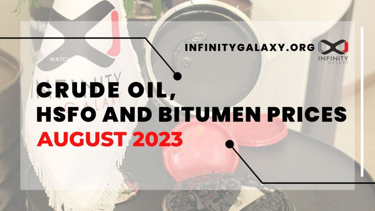 Crude Oil, HSFO and Bitumen Prices August 2023