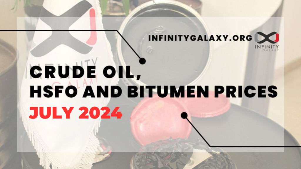 Crude Oil, HSFO and Bitumen Prices July 2024