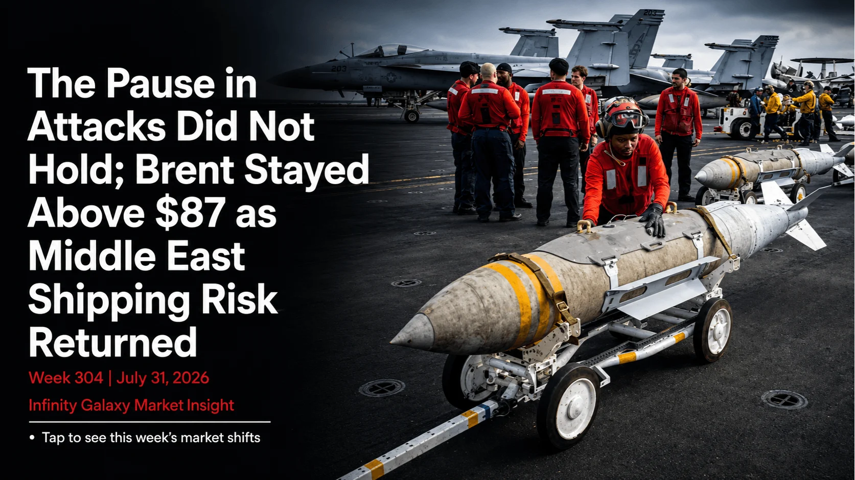 Weekly Bitumen Report: The Pause in Attacks Did Not Hold; Brent Stayed Above $87 as Middle East Shipping Risk Returned