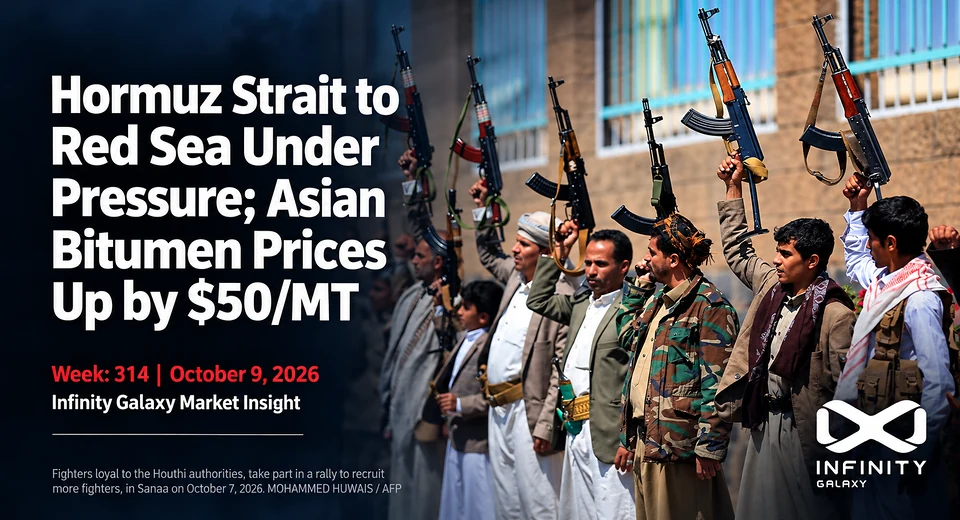 Weekly Bitumen Report: This Week, from the Hormuz Strait to the Red Sea Under Pressure; Asian Bitumen Prices Rise by Up to $50/MT